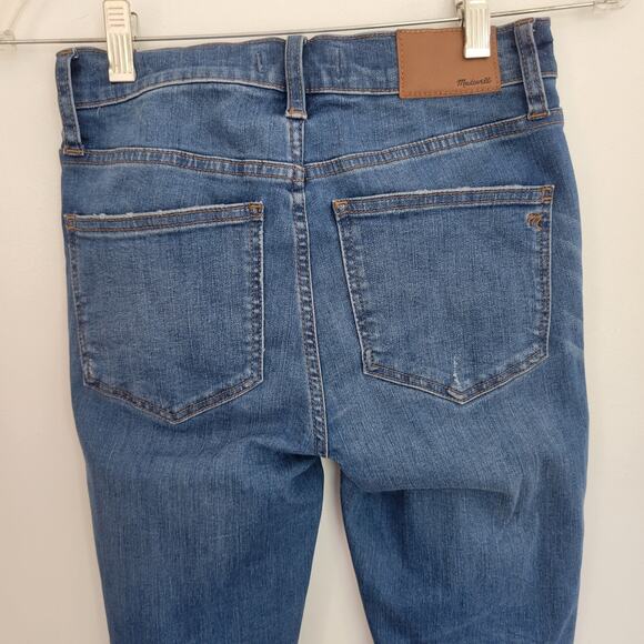 Madewell Cali Demi Boot Jeans Cropped Bronson Destructed Chewed Hem Women 24 - Picture 7 of 12